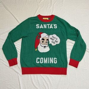 TIPSY ELVES Santa's Coming Ugly Christmas Sweater XL Unisex